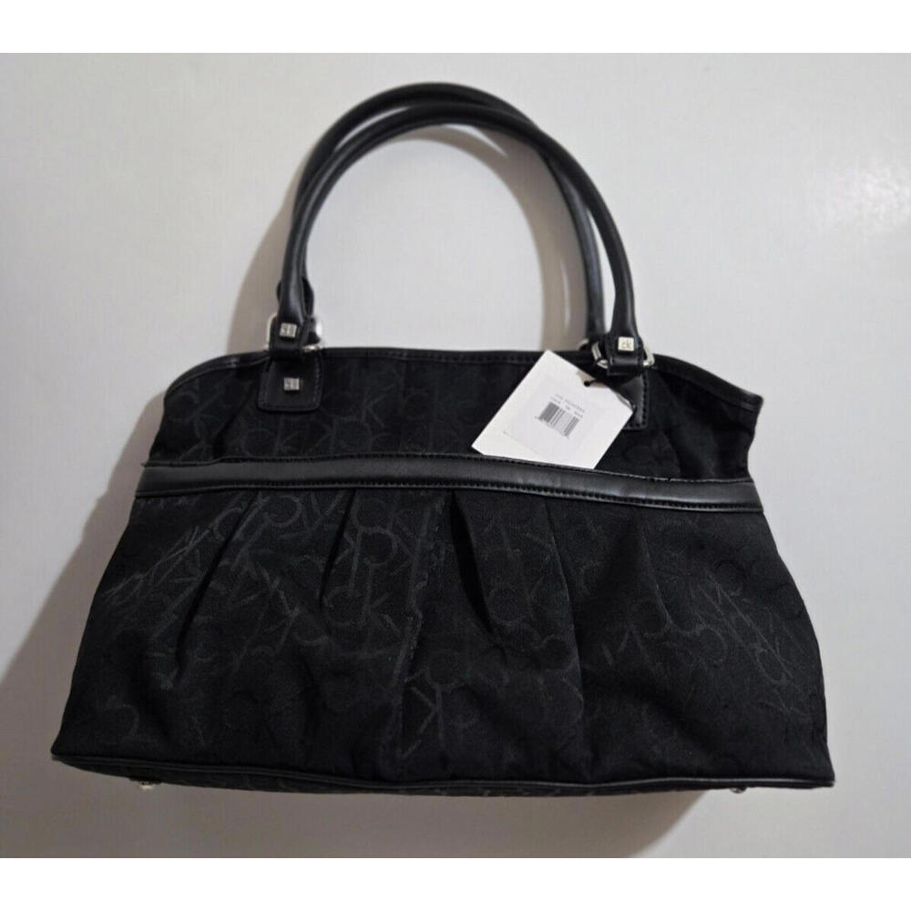 Calvin Klein Purse Handbag Signature Logo Monogram Black NEW